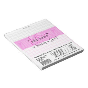 Pack of Baby Shower Candy Bar Wrapper Party Favour Notepad