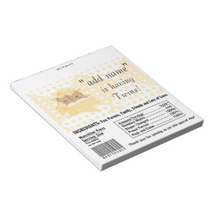 Pack of Baby Shower Candy Bar Wrappers Party Favou Notepad