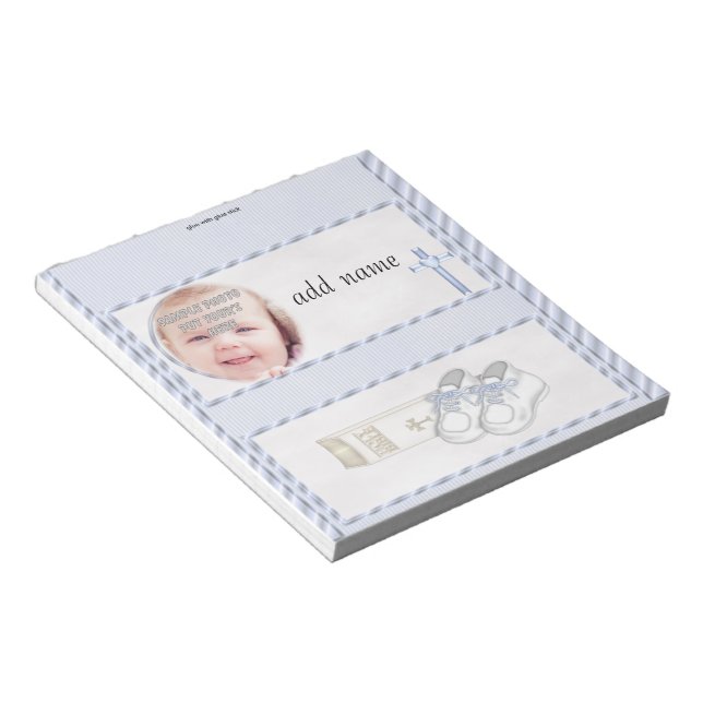 Pack of Baptism Candy Bar Wrapper Party Favour Gif Notepad (Angled)