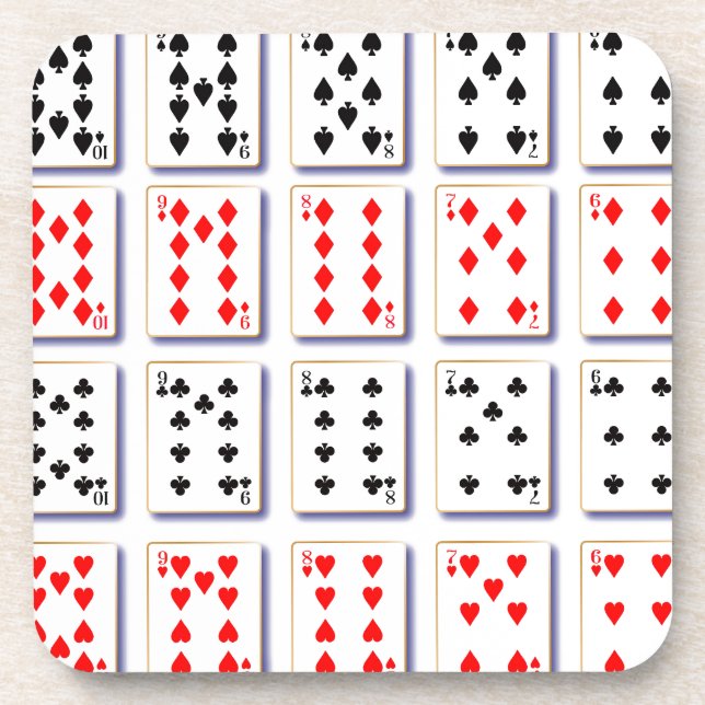 Pack of Cards On White Coaster (Front)