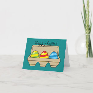 Pack of Colourful Cartoon Easter Eggs   Add Text Thank You Card