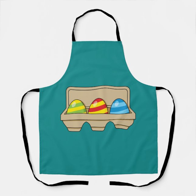 Pack of Colourful Cartoon Easter Eggs Apron (Front)