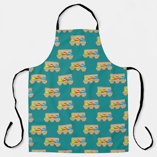 Pack of Colourful Cartoon Easter Eggs Apron (Front)