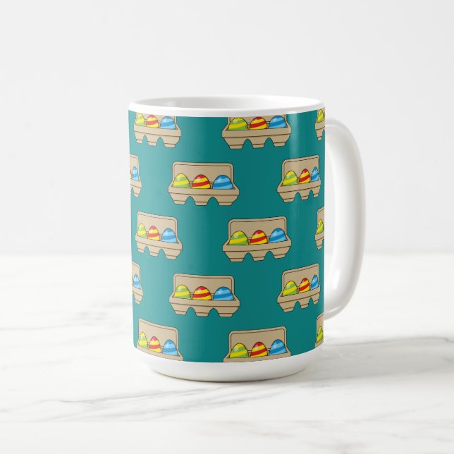 Pack of Colourful Cartoon Easter Eggs Coffee Mug (Front Right)