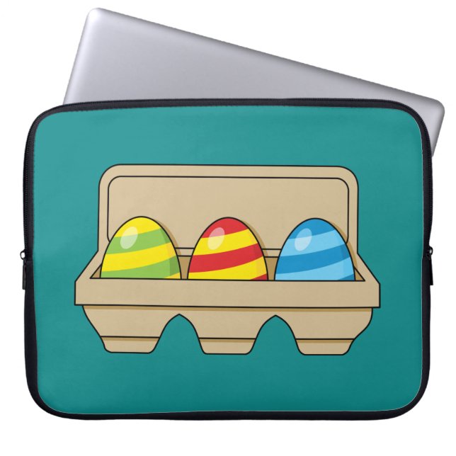 Pack of Colourful Cartoon Easter Eggs Laptop Sleeve (Front)