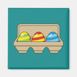 Pack of Colourful Cartoon Easter Eggs Magnet