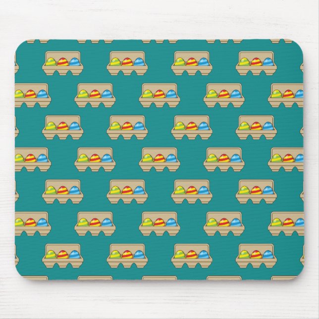Pack of Colourful Cartoon Easter Eggs Mouse Mat (Front)