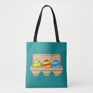 Pack of Colourful Cartoon Easter Eggs Tote Bag