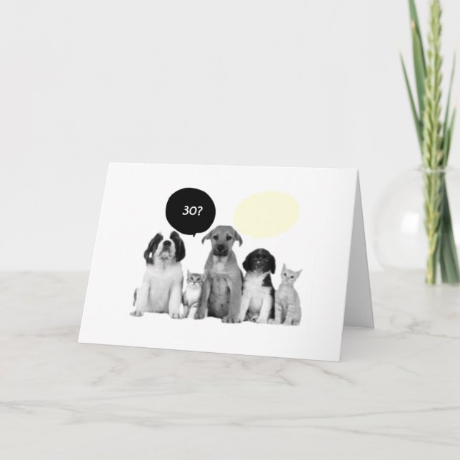 PACK OF DOGS "30th" BIRTHDAY COMPLIMENT Card (Front)