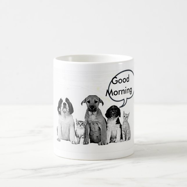 PACK OF DOGS COFFE/TEA MUG SAYS GOOD MORNING (Center)