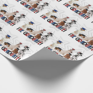 Pack of Dogs in Graduation Caps for Pet Lover Wrapping Paper