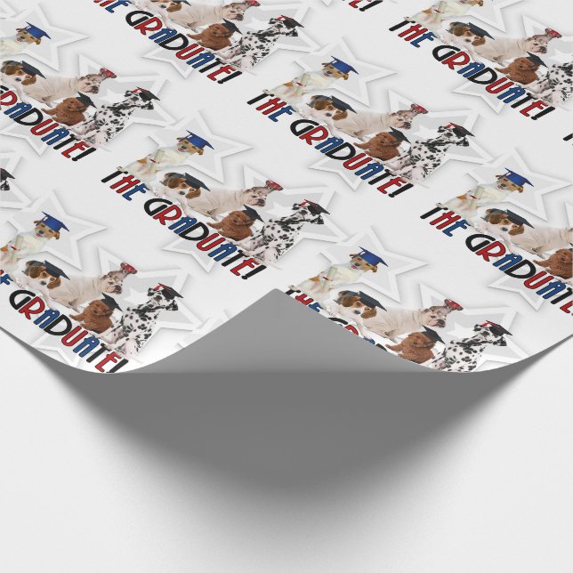 Pack of Dogs in Graduation Caps for Pet Lover Wrapping Paper (Corner)