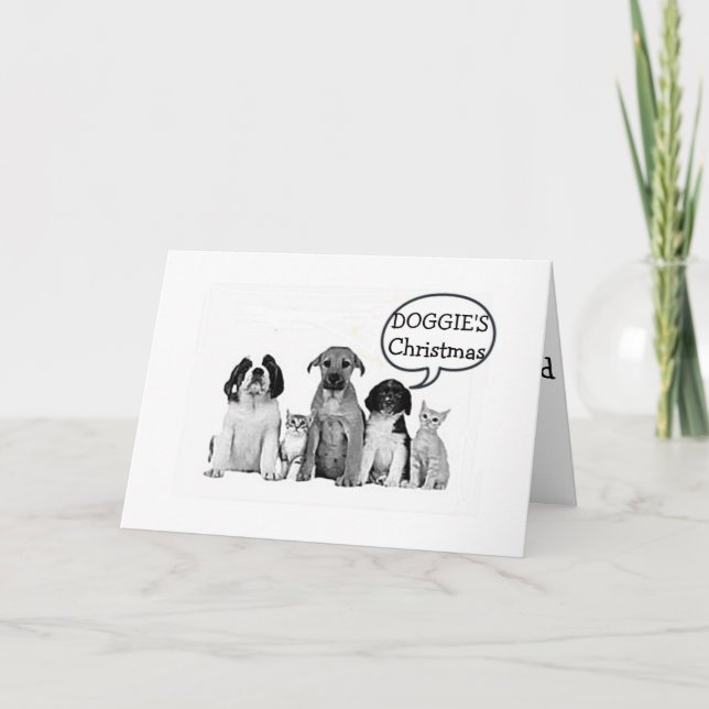 PACK OF DOGS "MERRY 1st CHRISTMAS to "YOUR DOG" Holiday Card (Front)