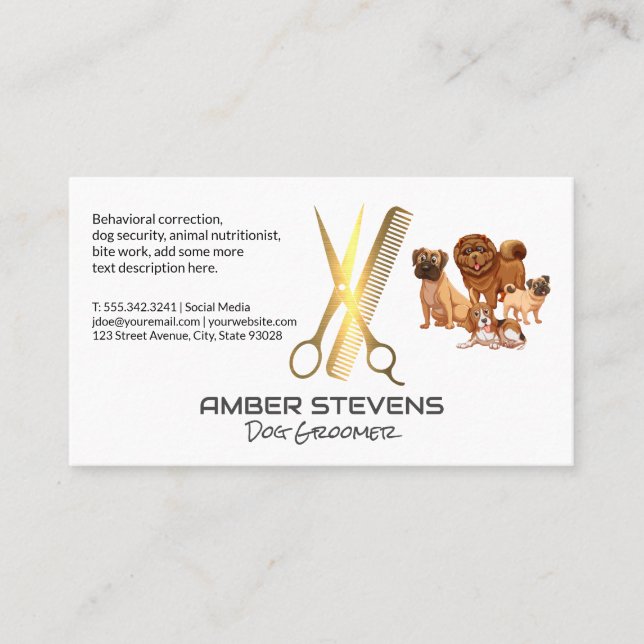 Pack of Dogs | Scissors Comb Business Card (Front)