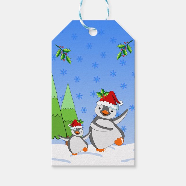Pack of Penguins Christmas  Gift Tags (Front)