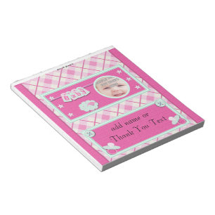 Pack of Pink Baptism Candy Bar Wrapper Party Favor Notepad