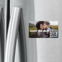 Pack of Save the Dates Retro Wedding QR Code Photo