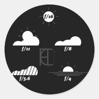 Pack of Sunny 16 stickers DARK