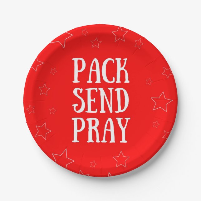 Pack Send Pray Red Paper Plate (Front)