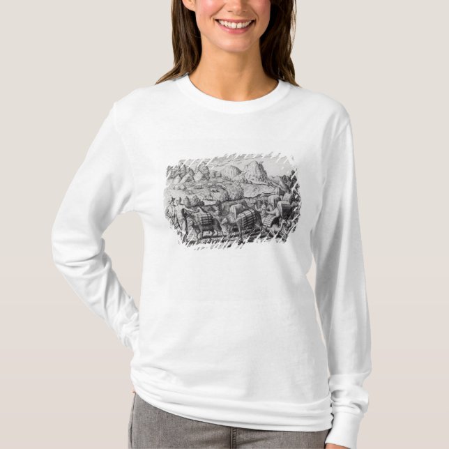 Pack Train of Llamas Laden with Silver T-Shirt (Front)