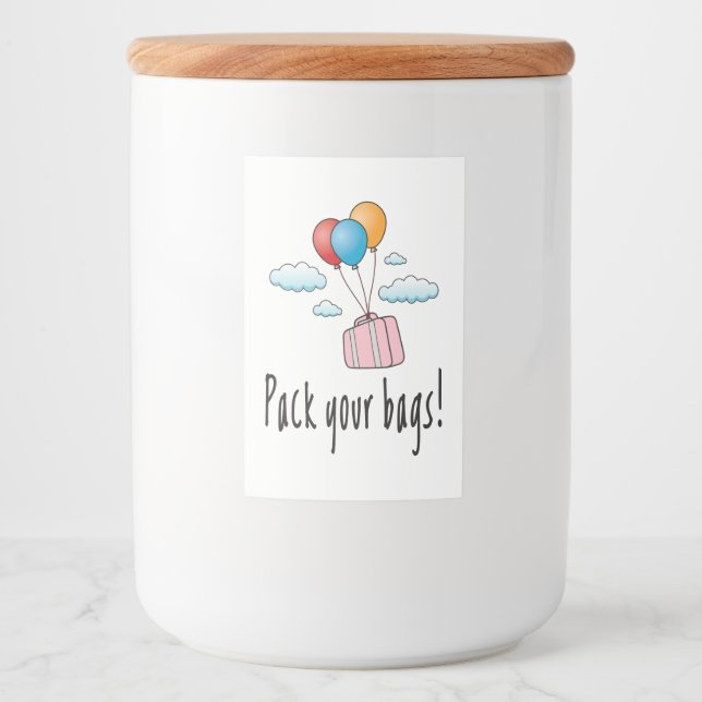 Pack your bags and let’s go on holiday food label (Front)