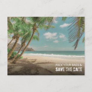 Pack Your Bags and Save the Date Beach Wedding Announcement Postcard