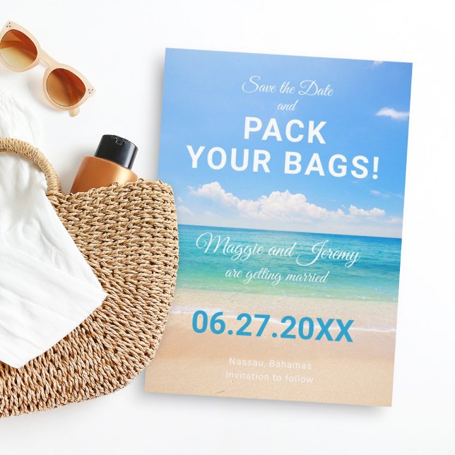 Pack Your Bags Destination Wedding Save the Date Invitation (Creator Uploaded)
