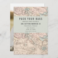 Pack Your Bags Europe Map Destination Wedding