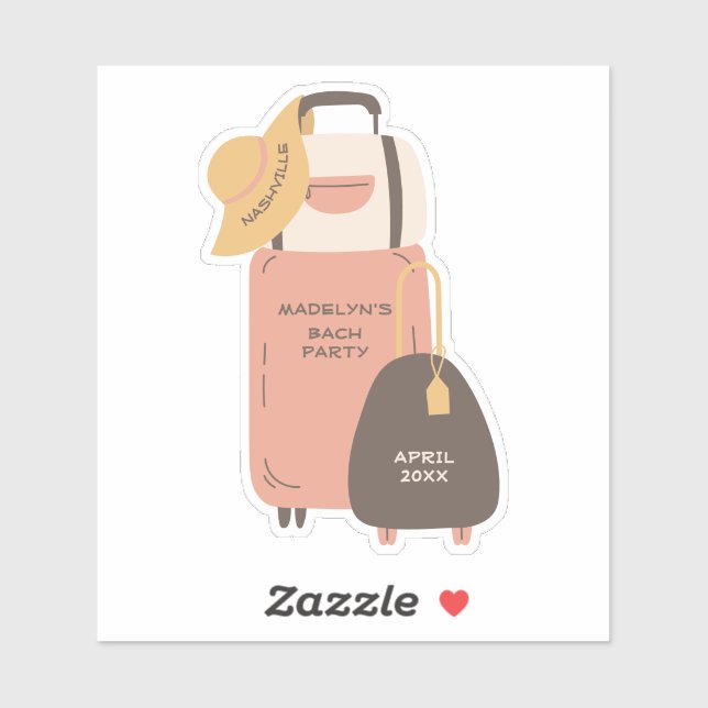 Pack Your Bags Luggage Destination Bachelorette (Sheet)