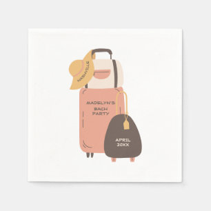 Pack Your Bags Luggage Destination Bachelorette Napkin