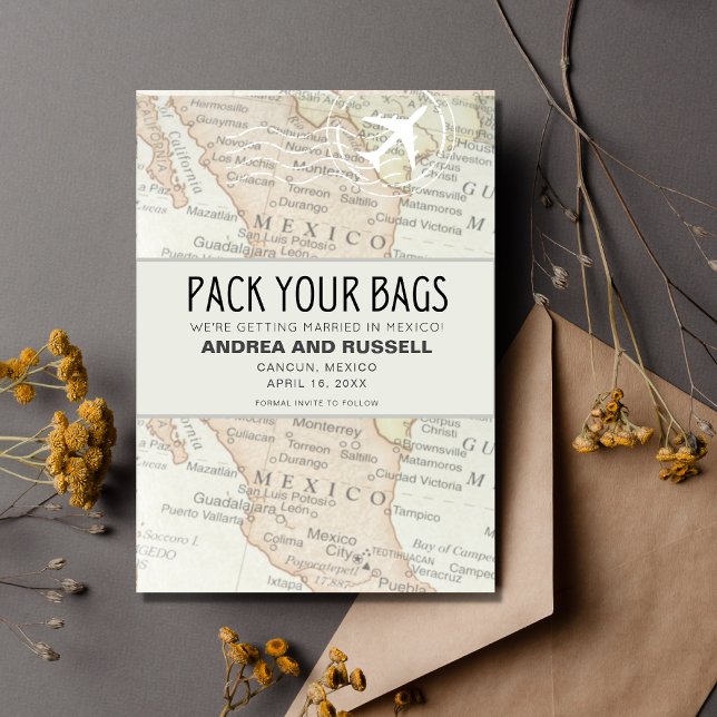 Pack Your Bags Mexico Wedding Save The Date (Creator Uploaded)