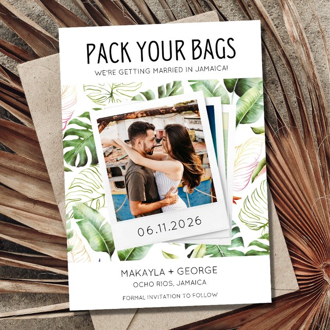 Pack Your Bags Photo Jamaica Wedding Save The Date (Pack Your Bags Photo Jamaica Wedding Save The Date)