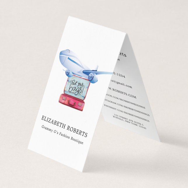 Pack Your Bags Travel Agent Business Card (Front)