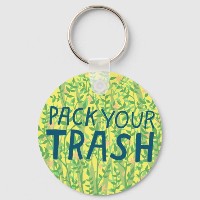 PACK YOUR TRASH No Littering Circle Art Key Ring (Front)