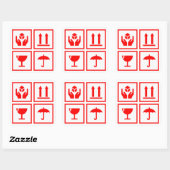 Package Handling Symbol Red Square Sticker (Sheet)