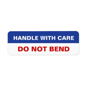 Package sticker Handle with Care Do Not Bend