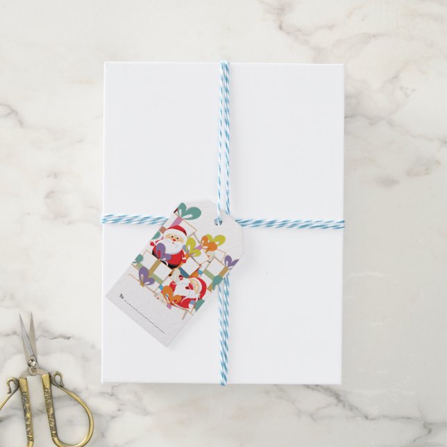 Package Tag - Santa Gift Tag - Personalised (With Twine)