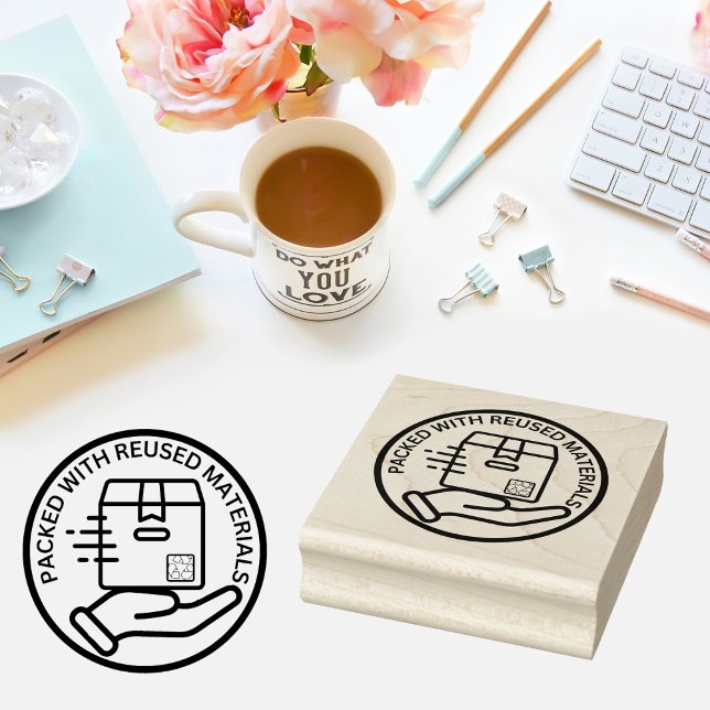PACKAGED WITH REUSED MATERIALS Eco-Friendly  Rubber Stamp (Creator Uploaded)