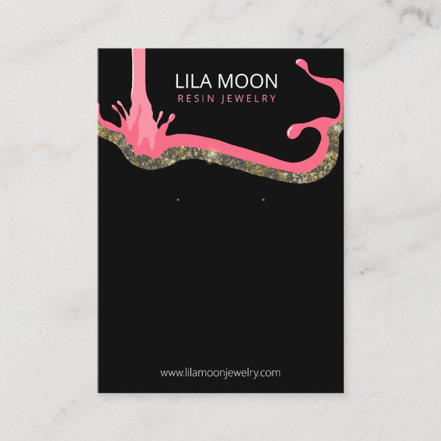 Packaging For Resin Earrings Business Card (Front)