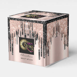 Packaging Logo Rose Black Beauty  Drips Favour Box