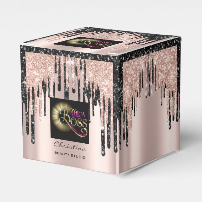 Packaging Logo Rose Black Beauty  Drips Favour Box (Front Side)