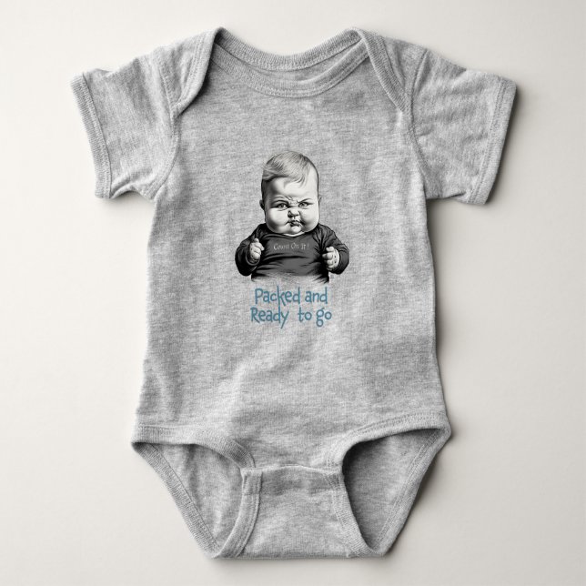 Packed and ready to go! - funny baby bodysuit (Front)