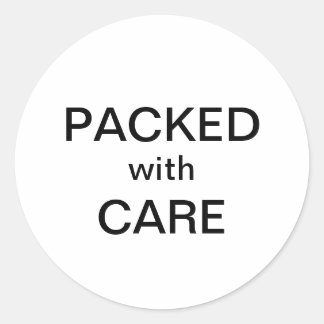 Packed with care classic round sticker