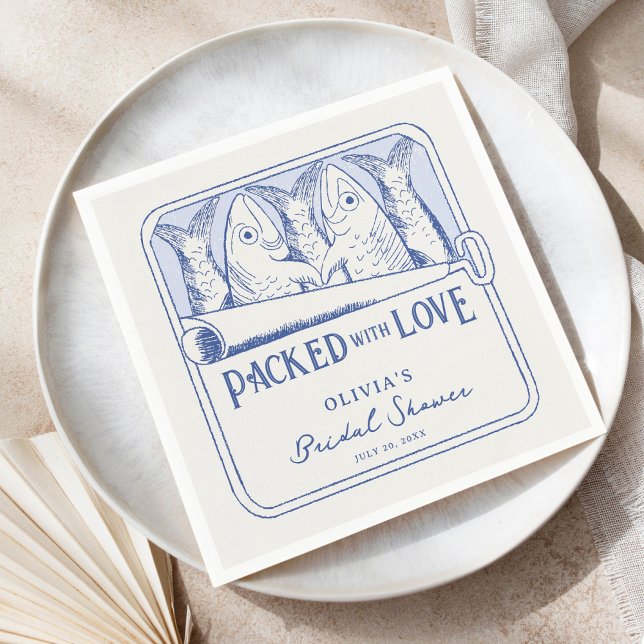 Packed with Love Fisherman Core Bridal Shower Napkin (Creator Uploaded)