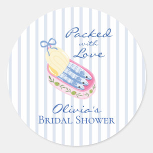 Packed with Love Sardines Bridal Shower Classic Round Sticker