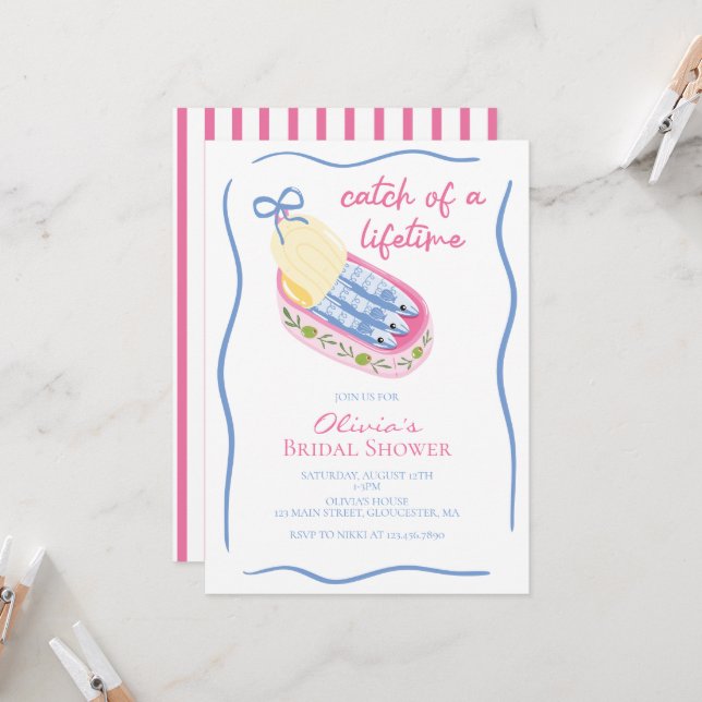 Packed with Love Sardines Bridal Shower Invitation (Front/Back In Situ)