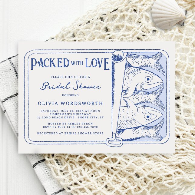 Packed With Love Tinned Sardines Bridal Shower Invitation (Creator Uploaded)