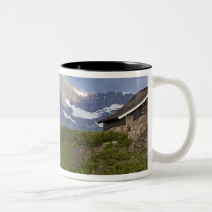 Packers lead string of horses over bridge above Two-Tone coffee mug