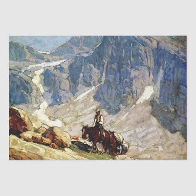 “Packin’ In” Western Art by Edgar Payne Tissue Paper (Front)