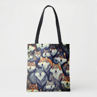 Packing around Wolves Tote Bag